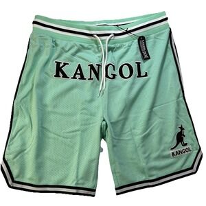 Kangol Basketball Shorts Men XXL 2XL Mint Green Embroidered Logo Mesh Streetwear